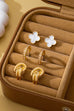 Gold-Tone Clover Pearl Huggie Hoop Earring Trio Set | 80E62320