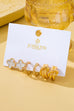 Gold-Tone Clover Pearl Huggie Hoop Earring Trio Set | 80E62320