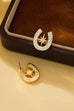 Pave Crystal Horseshoe Star Stud Earrings | 80E62350