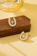 Pave Crystal Horseshoe Star Stud Earrings | 80E62350