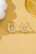 Pave Crystal Horseshoe Star Stud Earrings | 80E62350