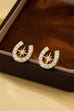 Pave Crystal Horseshoe Star Stud Earrings | 80E62350