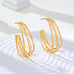 Gold-Tone Triple Layer Hoop Earrings | 80E62339