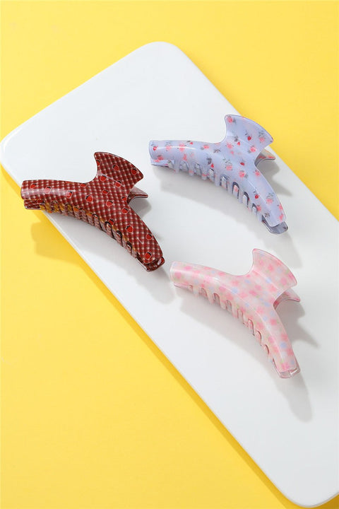 Floral & Gingham Resin Hair Claw Clip | 40H1105