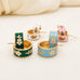 Garden Meadow Flower Enamel Huggie Hoop Earrings | 40E512
