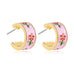 Garden Meadow Flower Enamel Huggie Hoop Earrings | 40E512