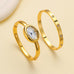 Oval Bangle Watch & Crystal Bracelet Set | 40WTH102
