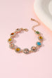 Multicolor Crystal Sunflower Halo Link Bracelet | 40B5261