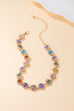Rainbow Crystal Halo Statement Necklace | 40NK9719