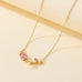 Dainty Crystal Tulip Shape Pendant Necklace | 40NK9720