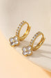 Dainty Clover Crystal Huggie Hoop Earrings | 40E514