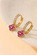 Dainty Clover Crystal Huggie Hoop Earrings | 40E514