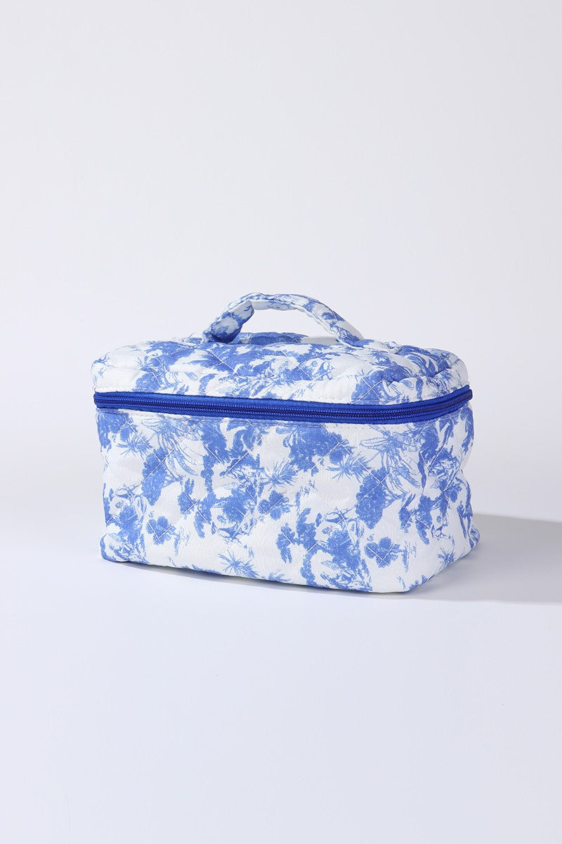 FLORAL QUILTED MAKEUP COSMETIC POUCH BAG | 40P627