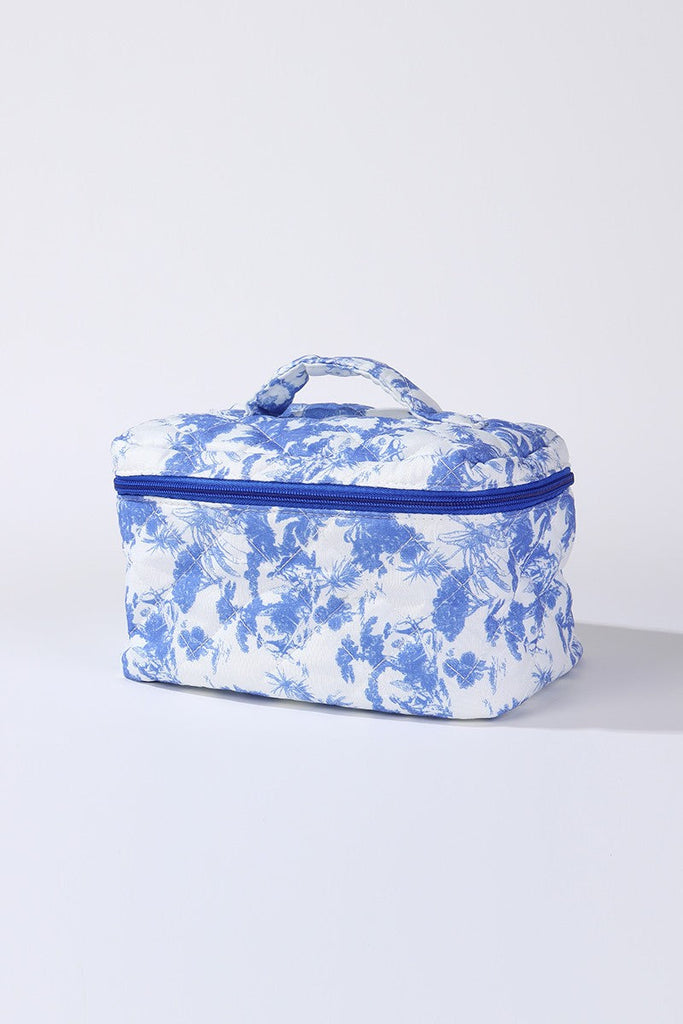 FLORAL QUILTED MAKEUP COSMETIC POUCH BAG | 40P627