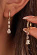 Triple Pear-Cut Crystal Drop Huggie Earrings | 40E517