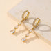 Triple Pear-Cut Crystal Drop Huggie Earrings | 40E517