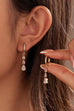 Triple Pear-Cut Crystal Drop Huggie Earrings | 40E517