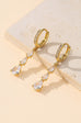 Triple Pear-Cut Crystal Drop Huggie Earrings | 40E517