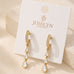Triple Pear-Cut Crystal Drop Huggie Earrings | 40E517
