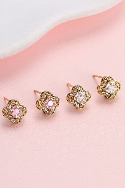 Clover Halo Stud Earrings | 40E520
