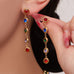 18K STAINLESS STEEL RAINBOW GEM LINEAR EARRINGS | 40E522