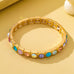 Multicolored Gemstone & Pearl Stretch Bracelet | 80B1831