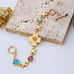 Floral Cross & Gemstone Charm Bracelet | 80B1836