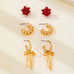 Holiday Present Bow & Ribbon Hoop Earring Set | 80E62410