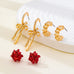 Holiday Present Bow & Ribbon Hoop Earring Set | 80E62410