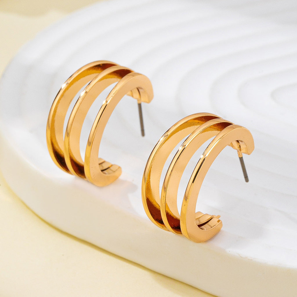 Triple-Band Hoop Earrings | 80E62402