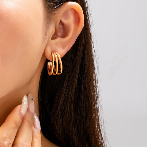 Triple-Band Hoop Earrings | 80E62402