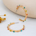 Multi Color Gemstone Hoop Earrings | 80E62415