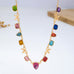 Multi color Teardrop Square Crystal Bow Necklace | 80N93253