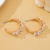 Mother of Pearl Floral Hoop Earrings | 80E62403