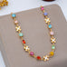 Multi color Gemstone & Enamel Clover Necklace | 80N93261