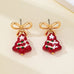 Christmas Tree Bow Drop Earrings | 80E62408