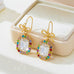 Bow & Emerald-Cut Rainbow Crystal Drop Earrings | 80E62407