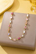 Mixed-Shape Pink & Clear Crystal Station Necklace | 80N93267