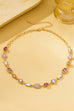Mixed-Shape Pink & Clear Crystal Station Necklace | 80N93267
