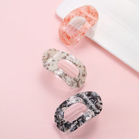 High-Gloss Marble Oval Claw Clip | 40H1120