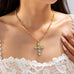 Pearl & Pastel Crystal Cross Pendant Necklace | 80N93280
