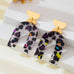 Leopard Print Arch Statement Drop Earrings | 80E63311