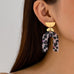 Leopard Print Arch Statement Drop Earrings | 80E63311
