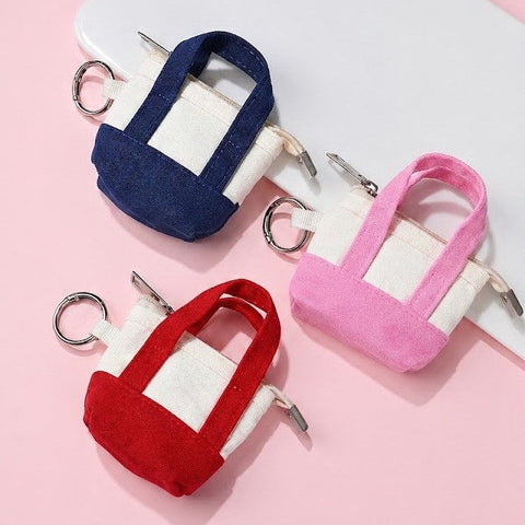 MINI CANVAS TOTE BAG KEY CHAIN | 40KC171