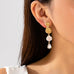 Triple-Tier Gold Floral & Crystal Dangle Earrings | 80E62438