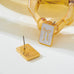 Vintage Enamel & Gold Bow Stud Earrings | 80E62447