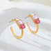 Rosy Gradient Crystal Hoop Earrings | 80E62449