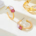 Rosy Gradient Crystal Hoop Earrings | 80E62449