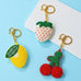 Beaded Fruit Lemon Strawberry Cherry Keychains | 40KC187
