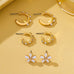 Pearl Floral Stud & Hoop Trio earrings | 80E62419
